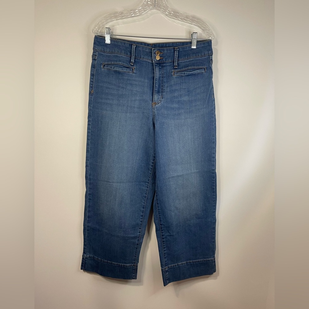 Ann Klein‎ high rise wide leg cropped jeans